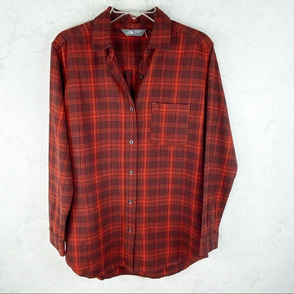 [The North Face] Classic Maroon Plaid Shirt
